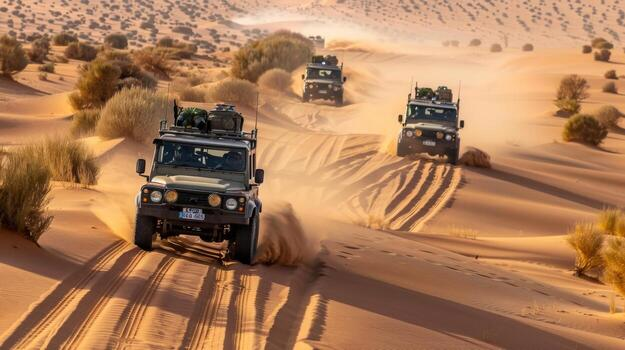Desert convoy vehicles with off-road wheels - wheel supplier for Middle East adventure market
